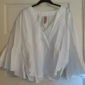 Free People white 70s blouse